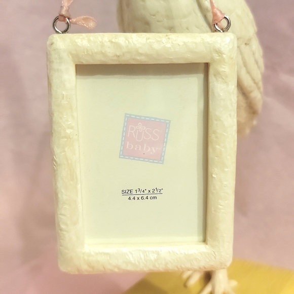 NWT Russ Baby "Expression Of Love" White Stork Figurine Holding Frame For A Girl - Picture 3 of 10